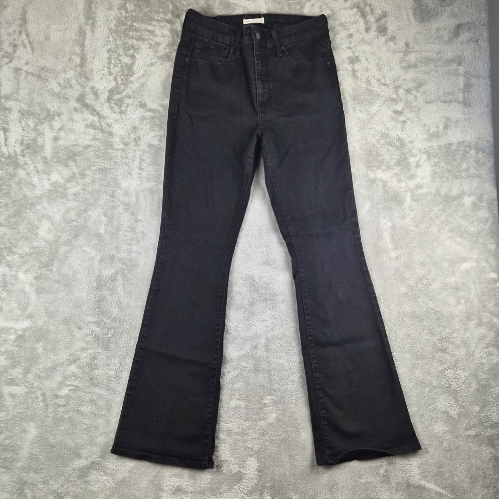 Levis 725 Jeans Women 30 (fits 26x29) Black Denim Bootcut Flare Y2K Western